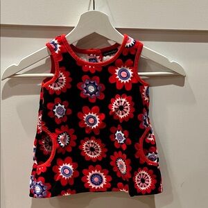 Marimekko Kids Floral Dress / Top- Red and Blue